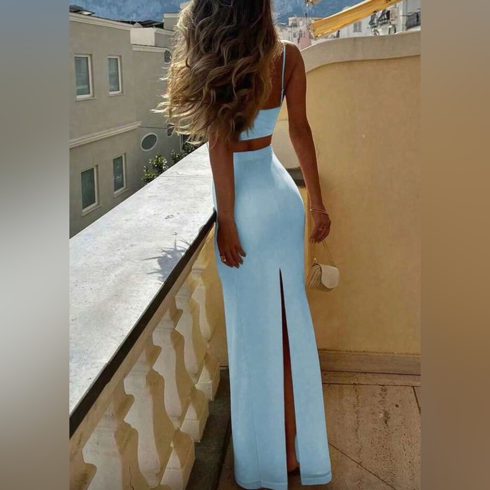 NEW Light Blue Two-Piece Maxi Set - Picture 2 of 5